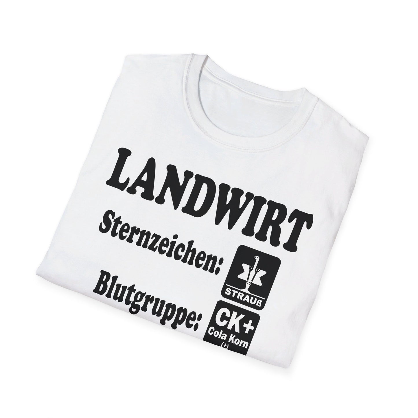 Landwirt, Sternzeichen Strauß, Blutgruppe Cola Korn T-shirt