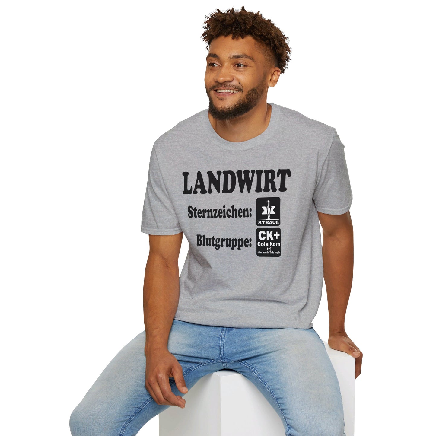 Landwirt, Sternzeichen Strauß, Blutgruppe Cola Korn T-shirt