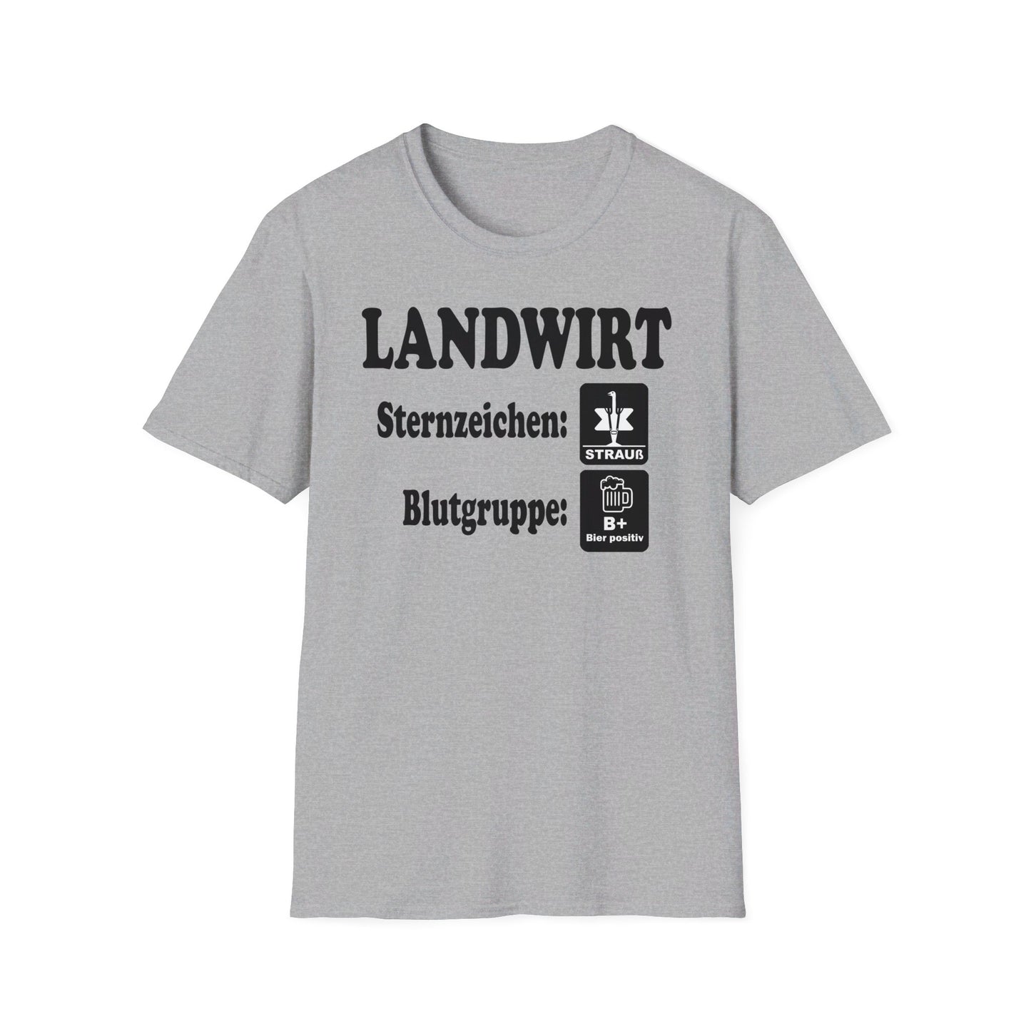 Landwirt, Sternzeichen Strauß, Blutgruppe Bier positiv T-shirt