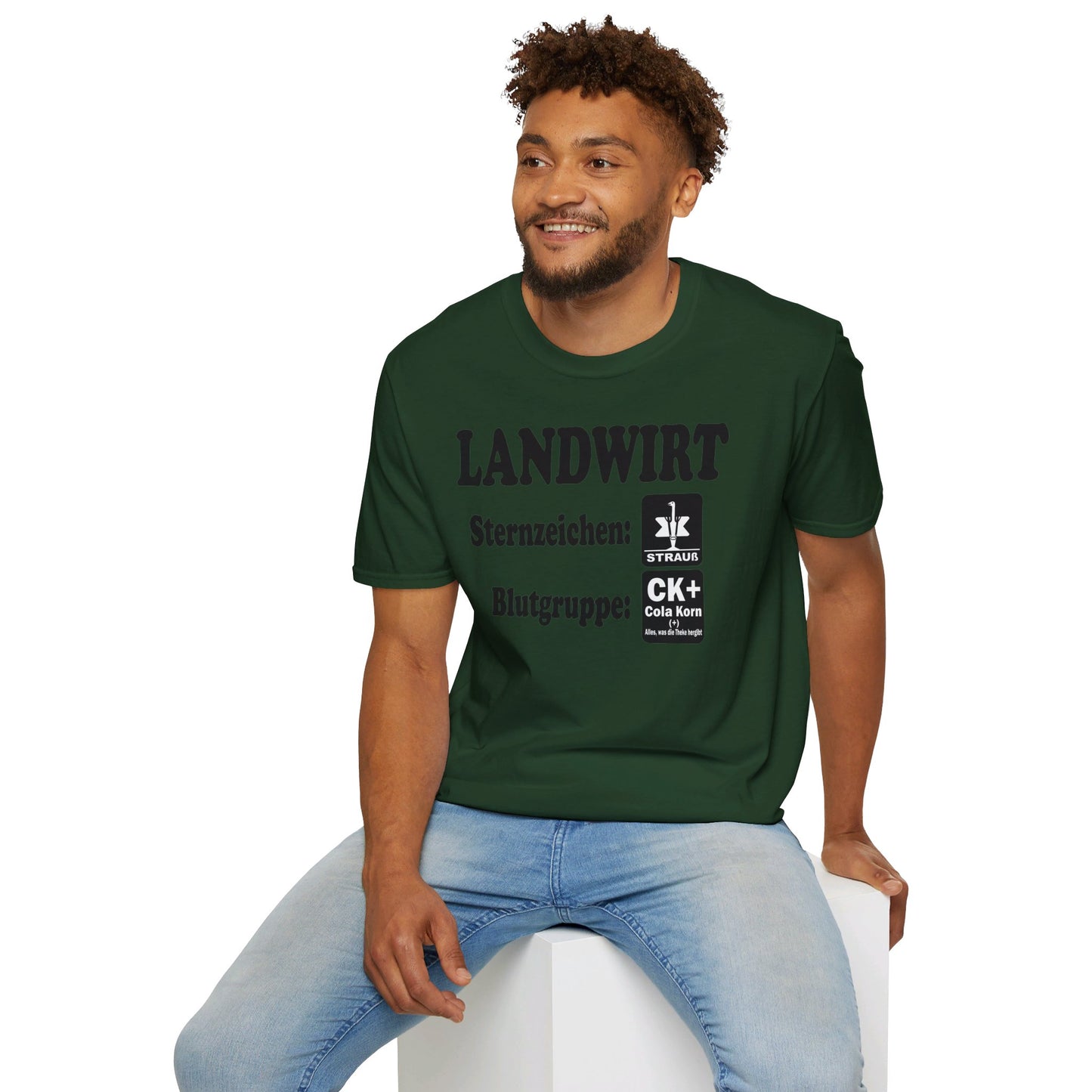 Landwirt, Sternzeichen Strauß, Blutgruppe Cola Korn T-shirt