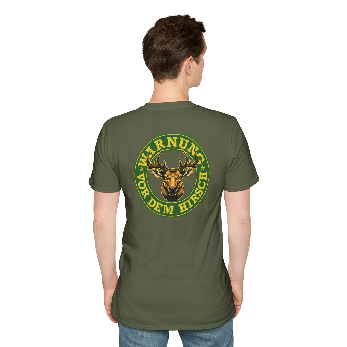 Warnung vor dem Hirsch - Backprint T-Shirt