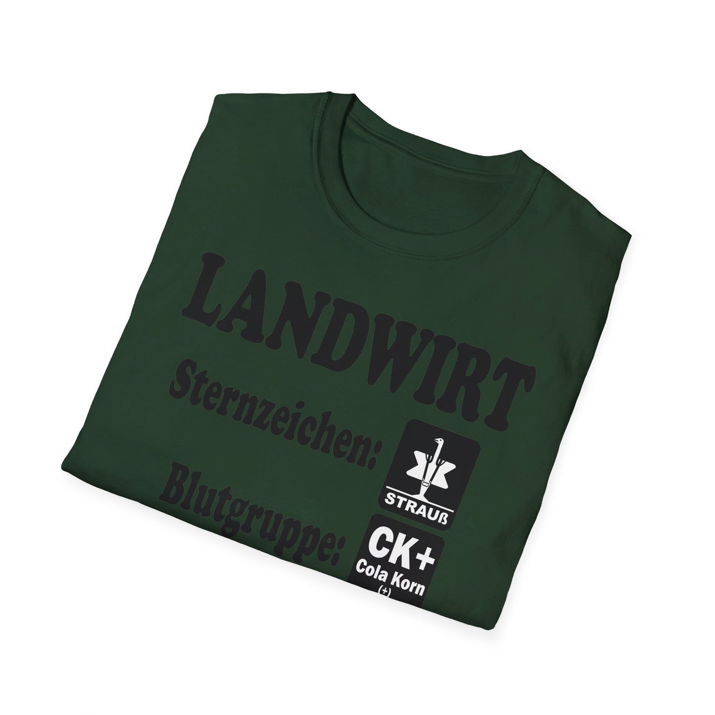 Landwirt, Sternzeichen Strauß, Blutgruppe Cola Korn T-shirt