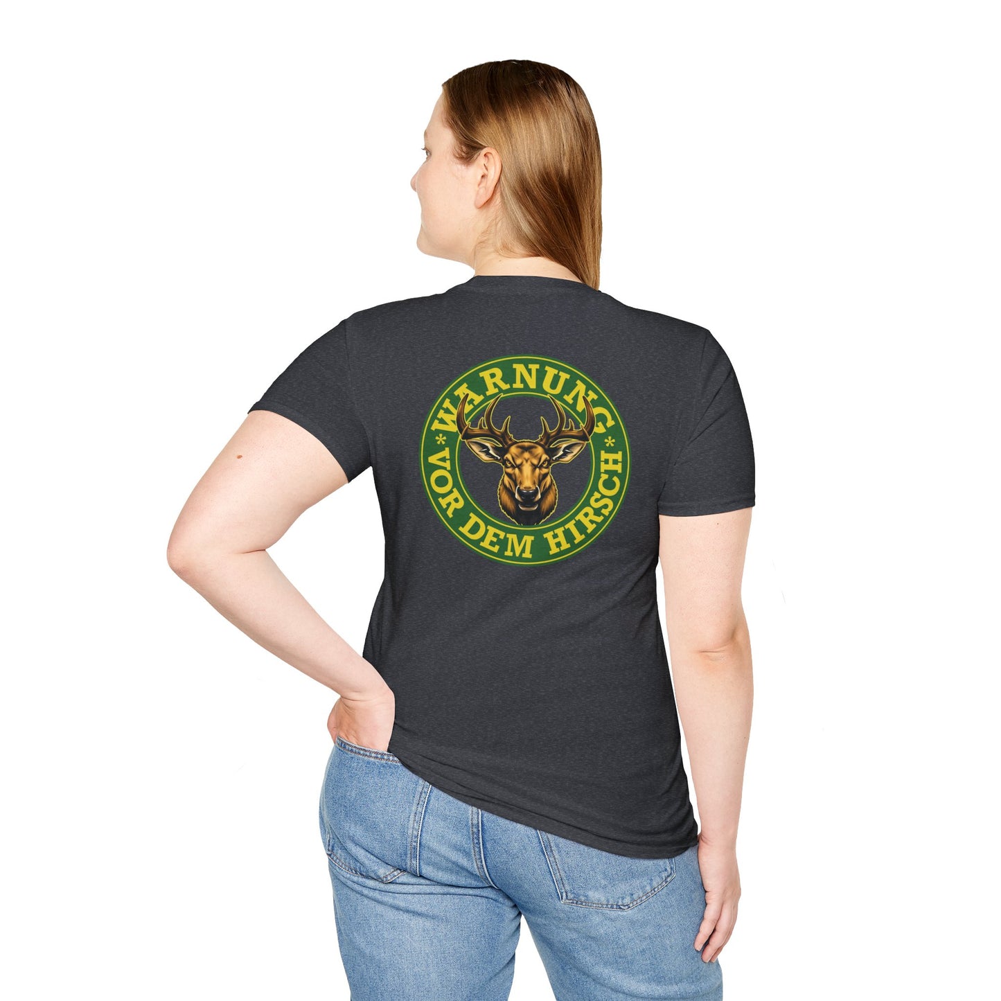 Warnung vor dem Hirsch - Backprint T-Shirt