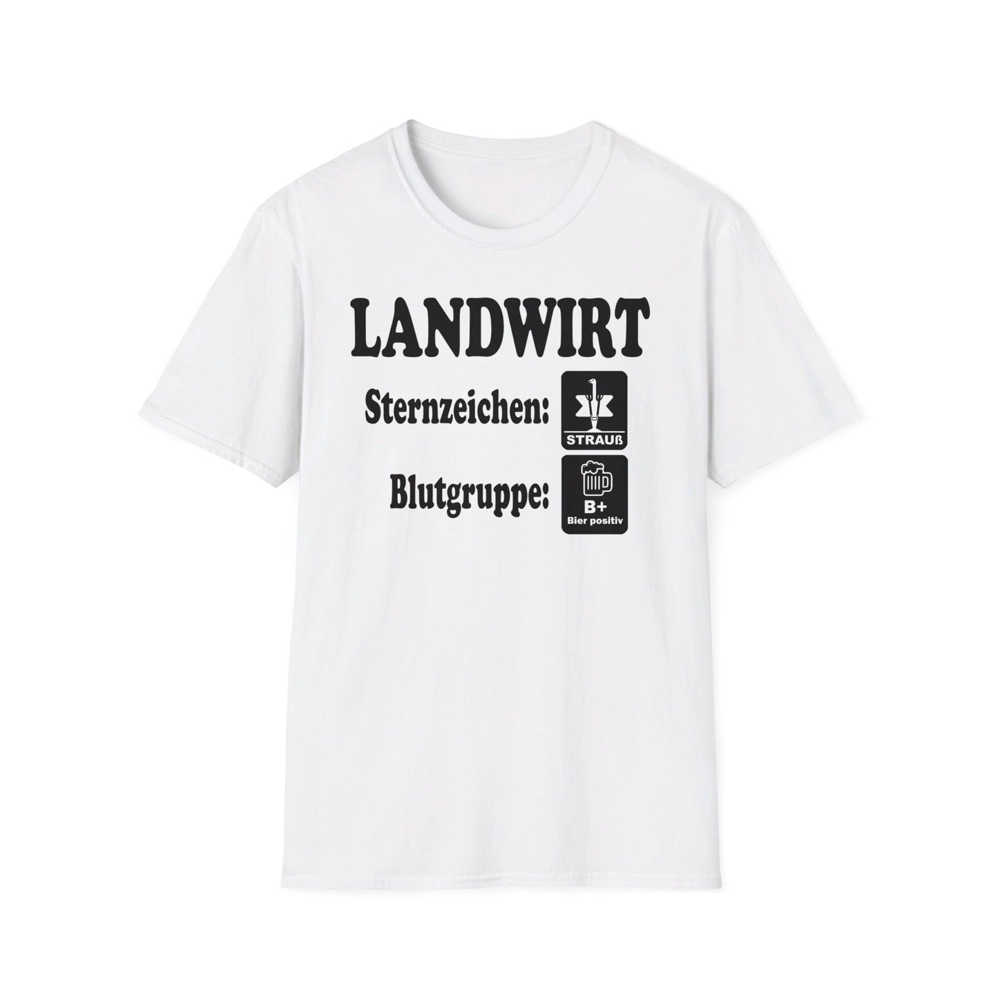 Landwirt, Sternzeichen Strauß, Blutgruppe Bier positiv T-shirt