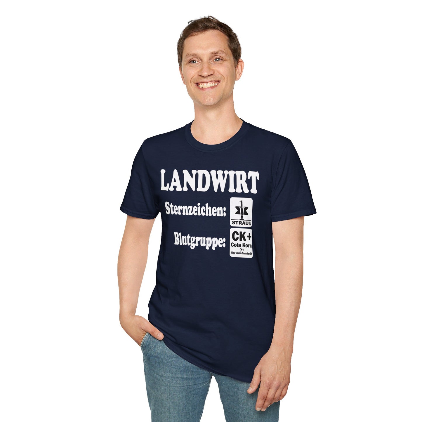 Landwirt, Sternzeichen Strauß, Blutgruppe Cola Korn T-shirt