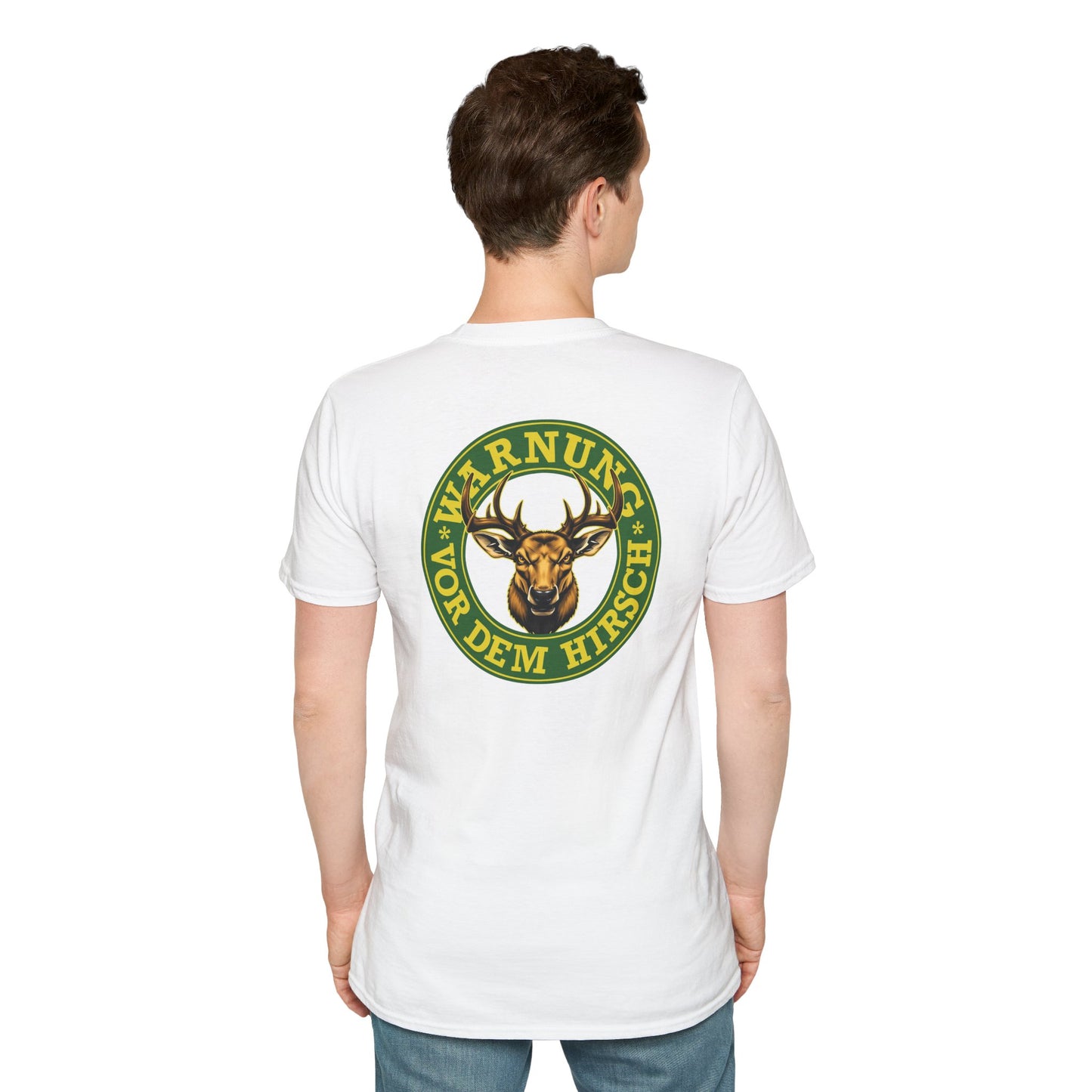 Warnung vor dem Hirsch - Backprint T-Shirt