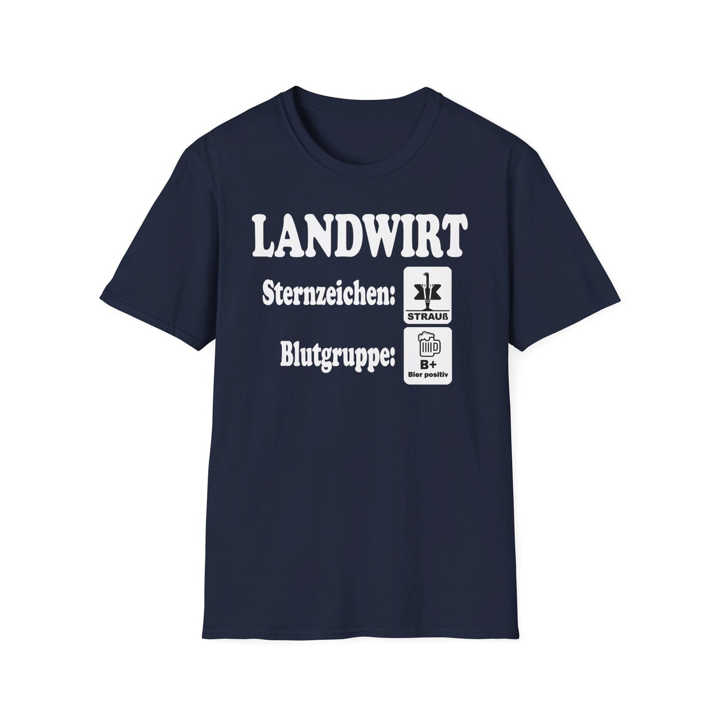 Landwirt, Sternzeichen Strauß, Blutgruppe Bier positiv T-shirt