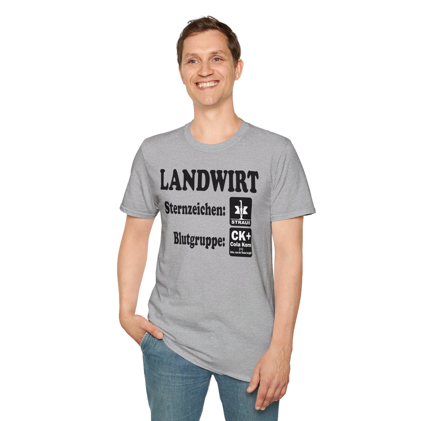 Landwirt, Sternzeichen Strauß, Blutgruppe Cola Korn T-shirt