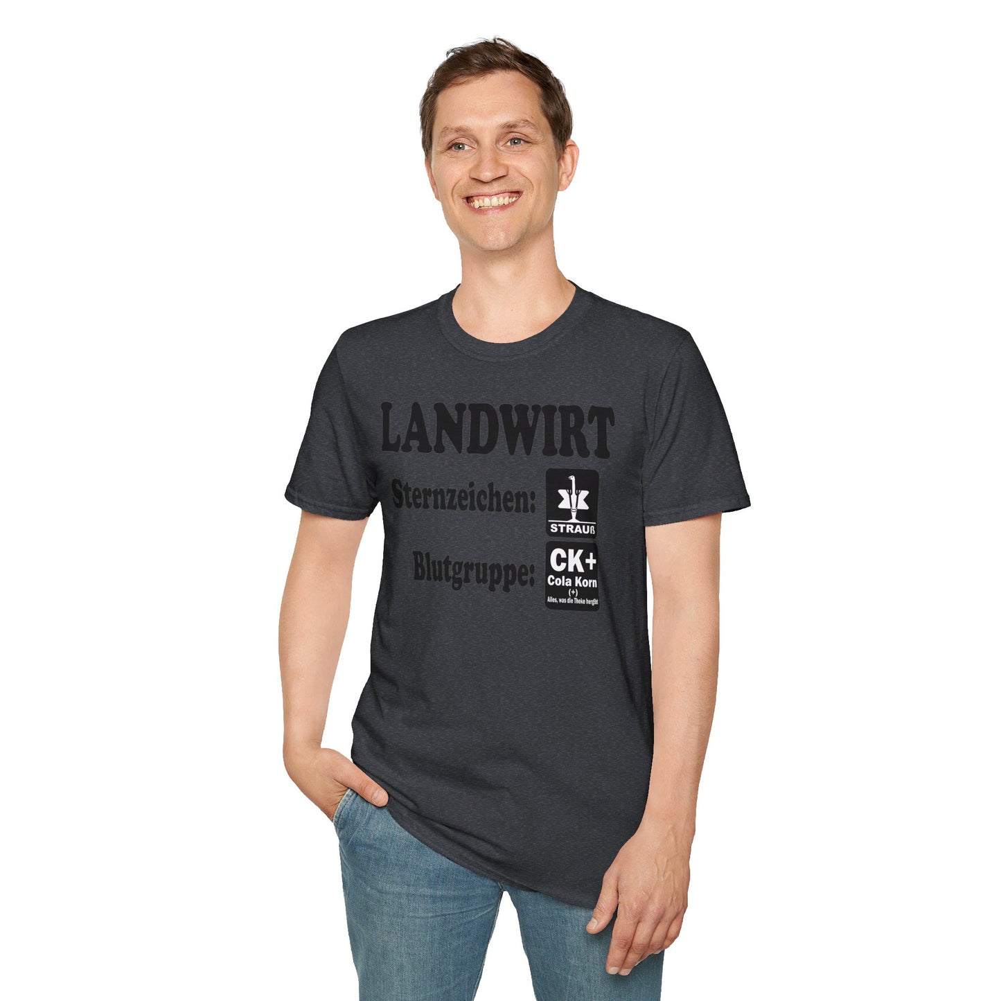 Landwirt, Sternzeichen Strauß, Blutgruppe Cola Korn T-shirt