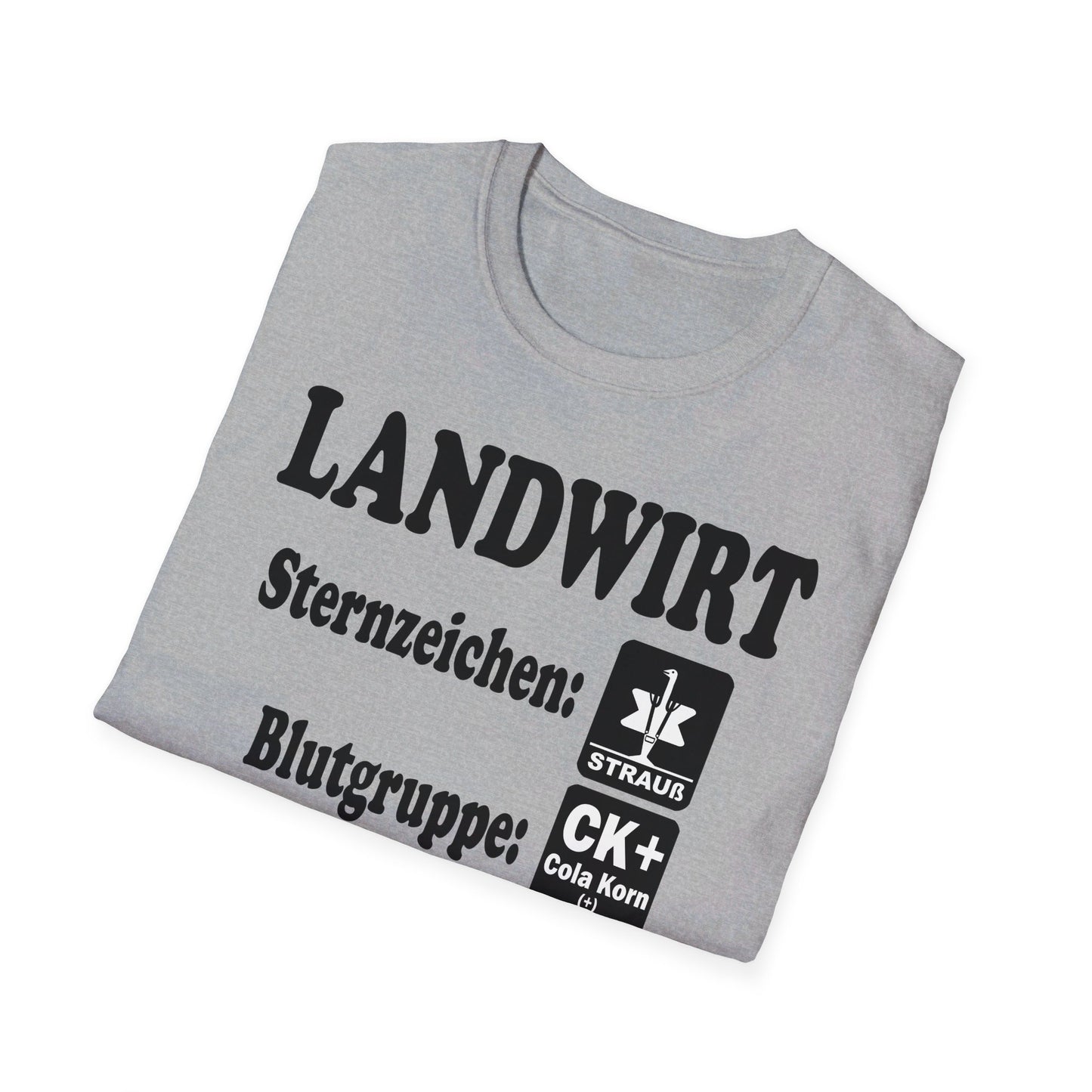Landwirt, Sternzeichen Strauß, Blutgruppe Cola Korn T-shirt