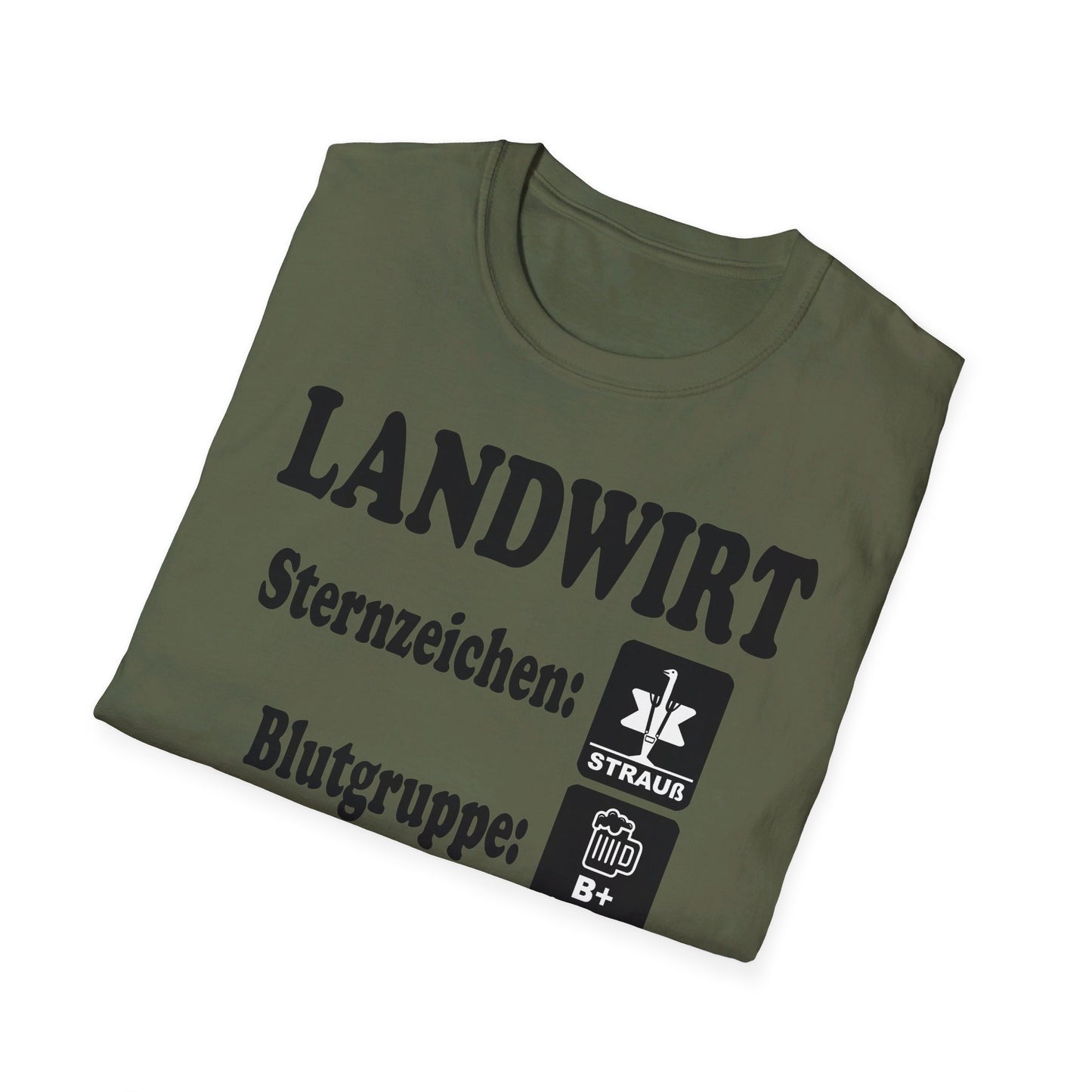 Landwirt, Sternzeichen Strauß, Blutgruppe Bier positiv T-shirt