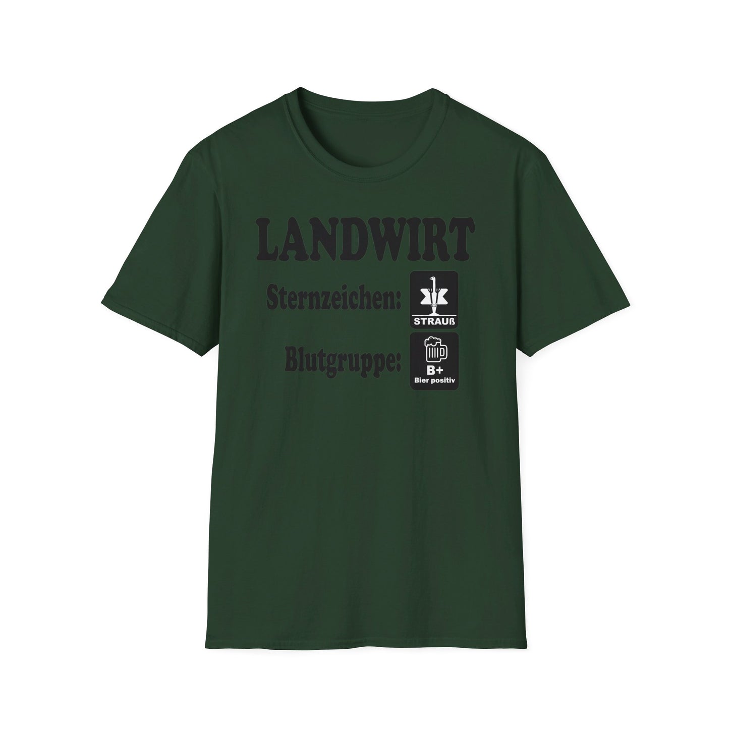 Landwirt, Sternzeichen Strauß, Blutgruppe Bier positiv T-shirt
