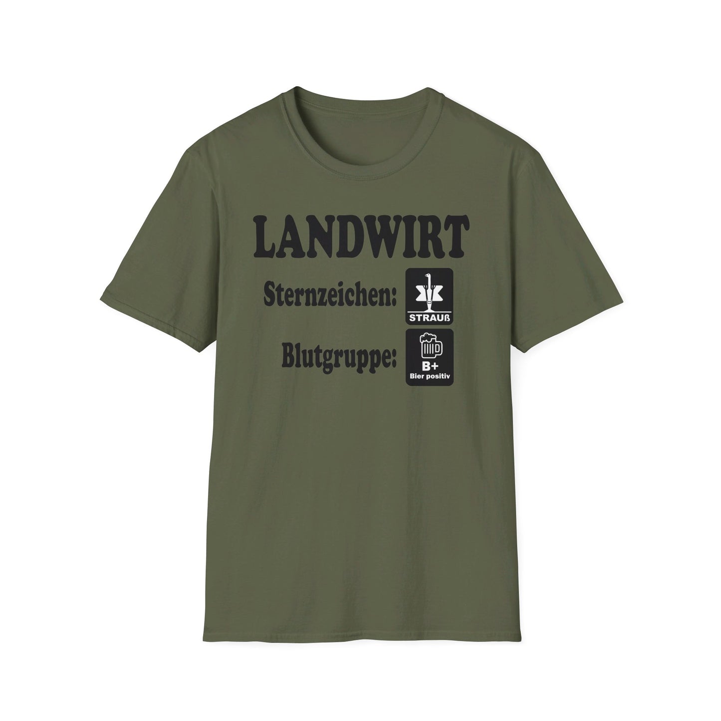 Landwirt, Sternzeichen Strauß, Blutgruppe Bier positiv T-shirt