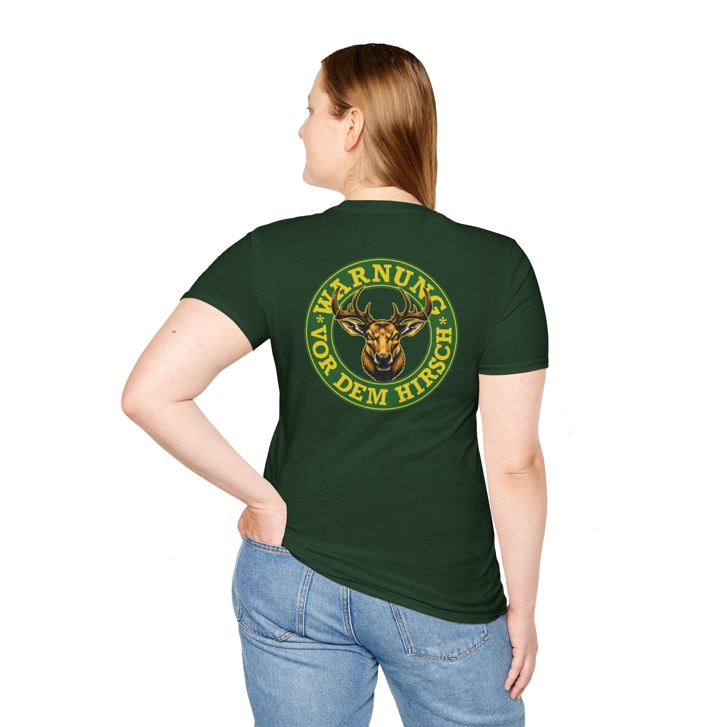 Warnung vor dem Hirsch - Backprint T-Shirt