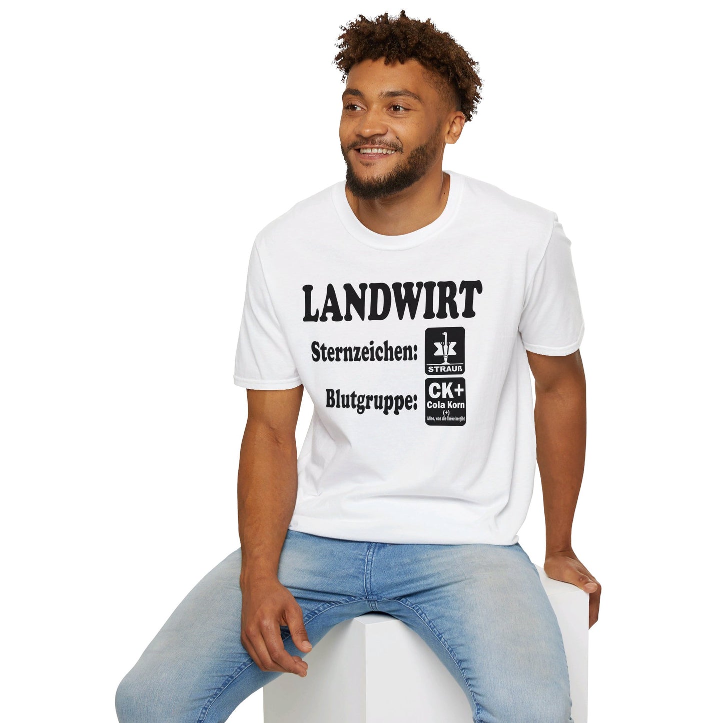 Landwirt, Sternzeichen Strauß, Blutgruppe Cola Korn T-shirt