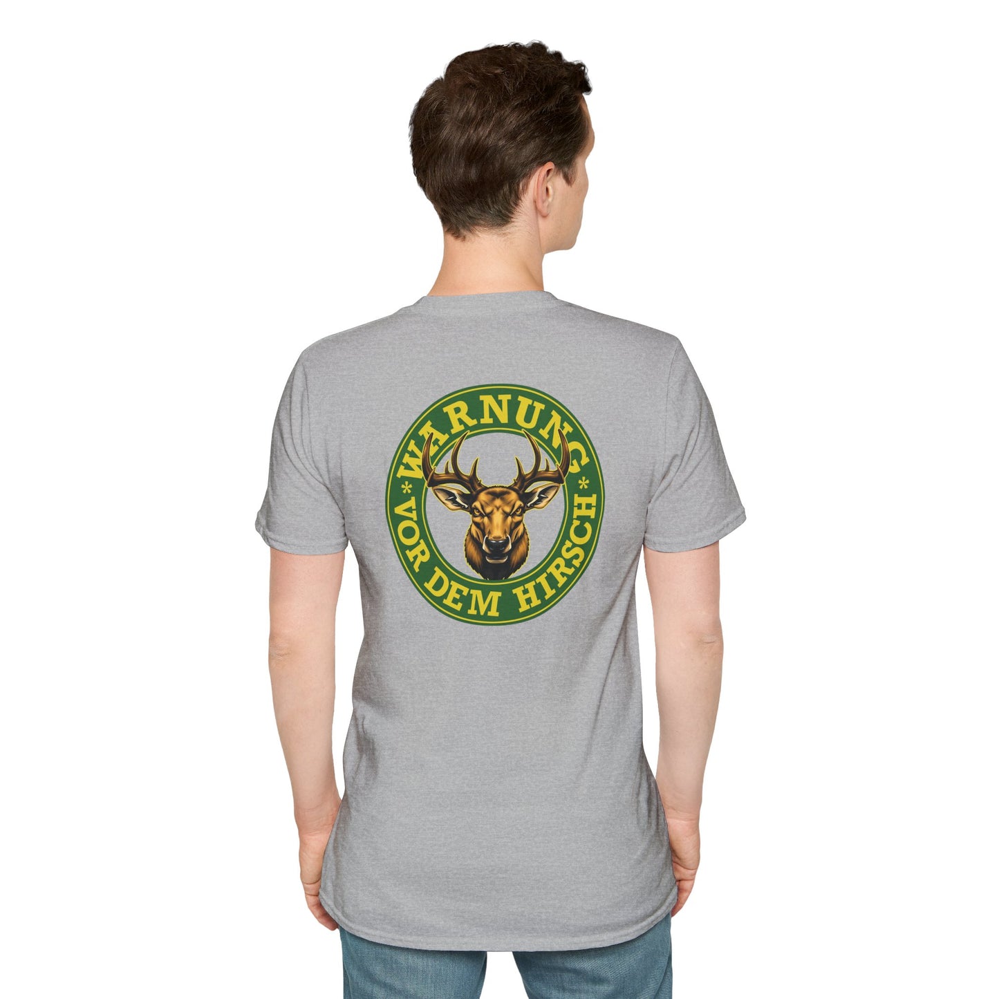 Warnung vor dem Hirsch - Backprint T-Shirt