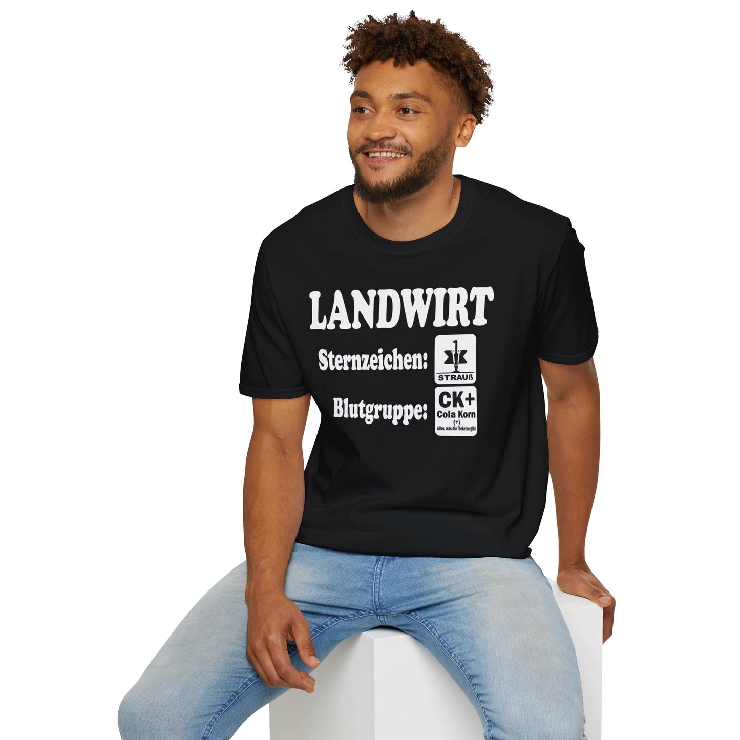 Landwirt, Sternzeichen Strauß, Blutgruppe Cola Korn T-shirt