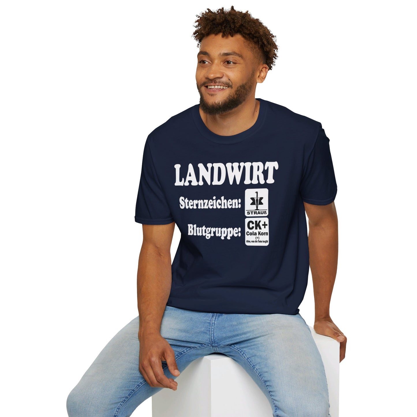 Landwirt, Sternzeichen Strauß, Blutgruppe Cola Korn T-shirt