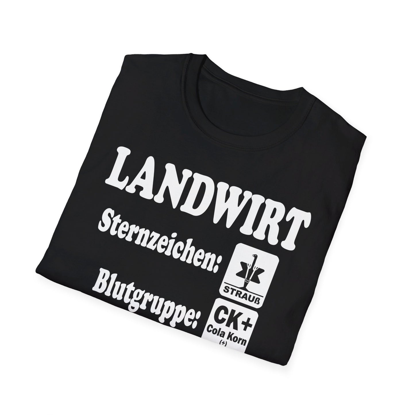 Landwirt, Sternzeichen Strauß, Blutgruppe Cola Korn T-shirt