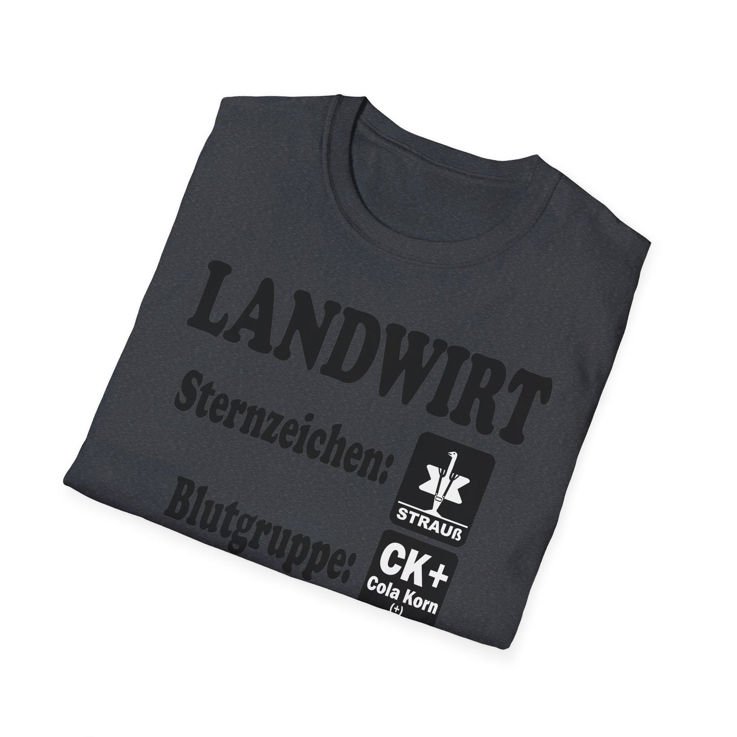 Landwirt, Sternzeichen Strauß, Blutgruppe Cola Korn T-shirt