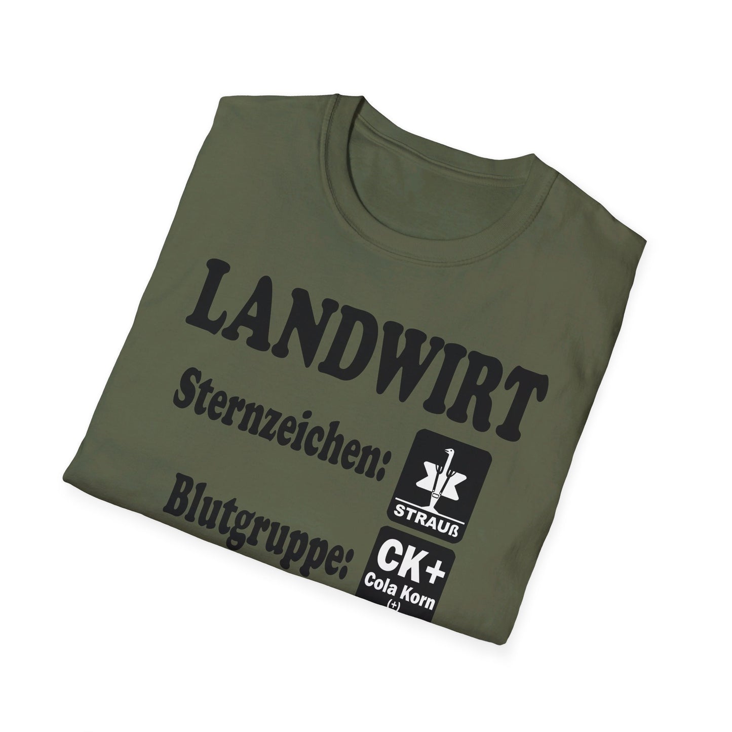 Landwirt, Sternzeichen Strauß, Blutgruppe Cola Korn T-shirt