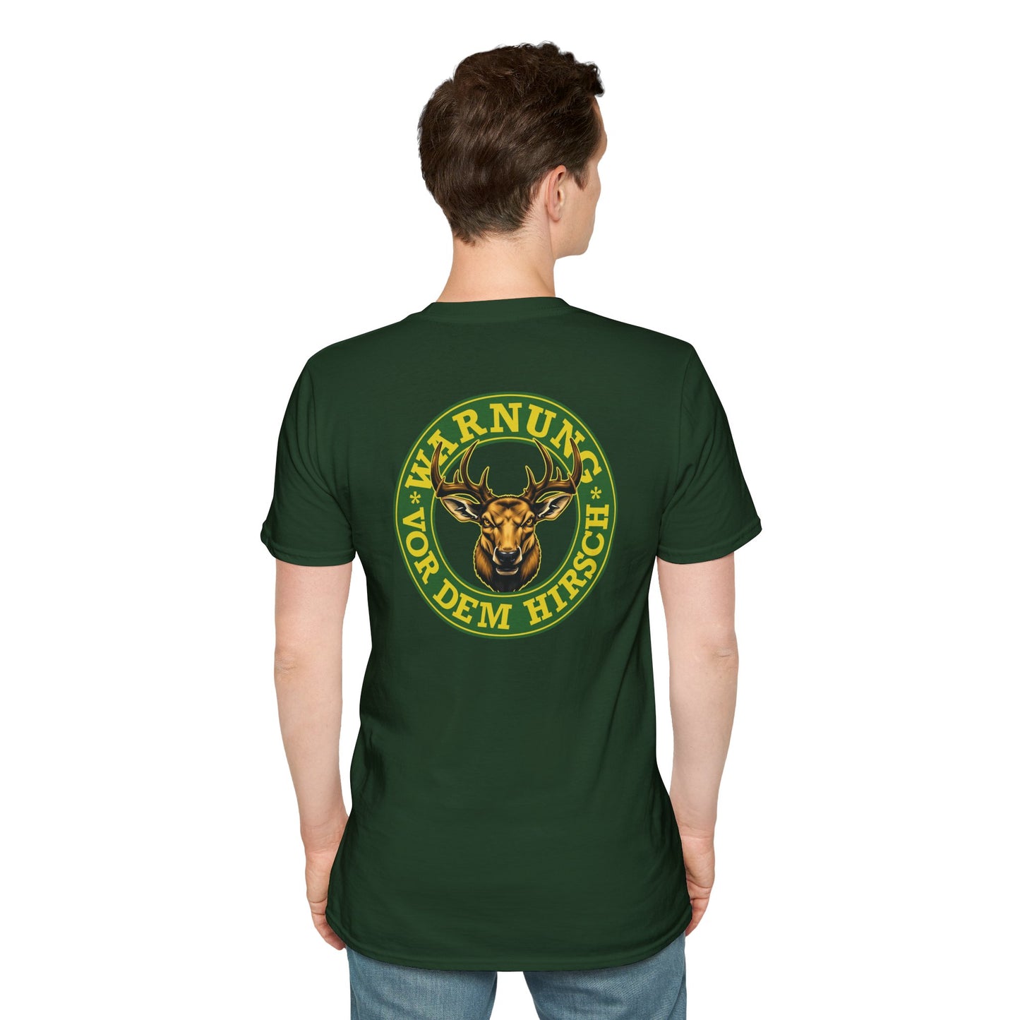 Warnung vor dem Hirsch - Backprint T-Shirt