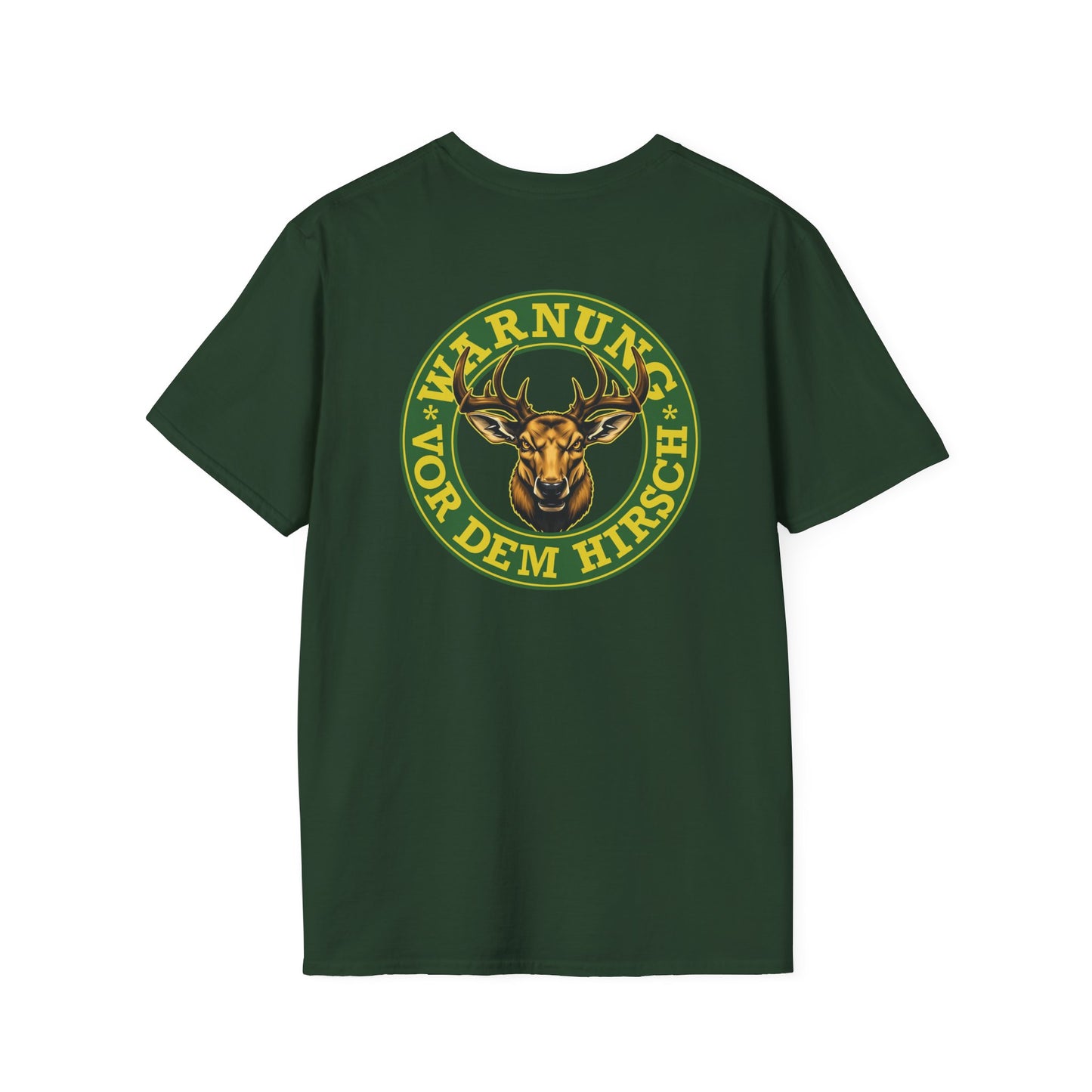 Warnung vor dem Hirsch - Backprint T-Shirt