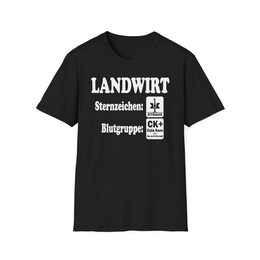 Landwirt, Sternzeichen Strauß, Blutgruppe Cola Korn T-shirt