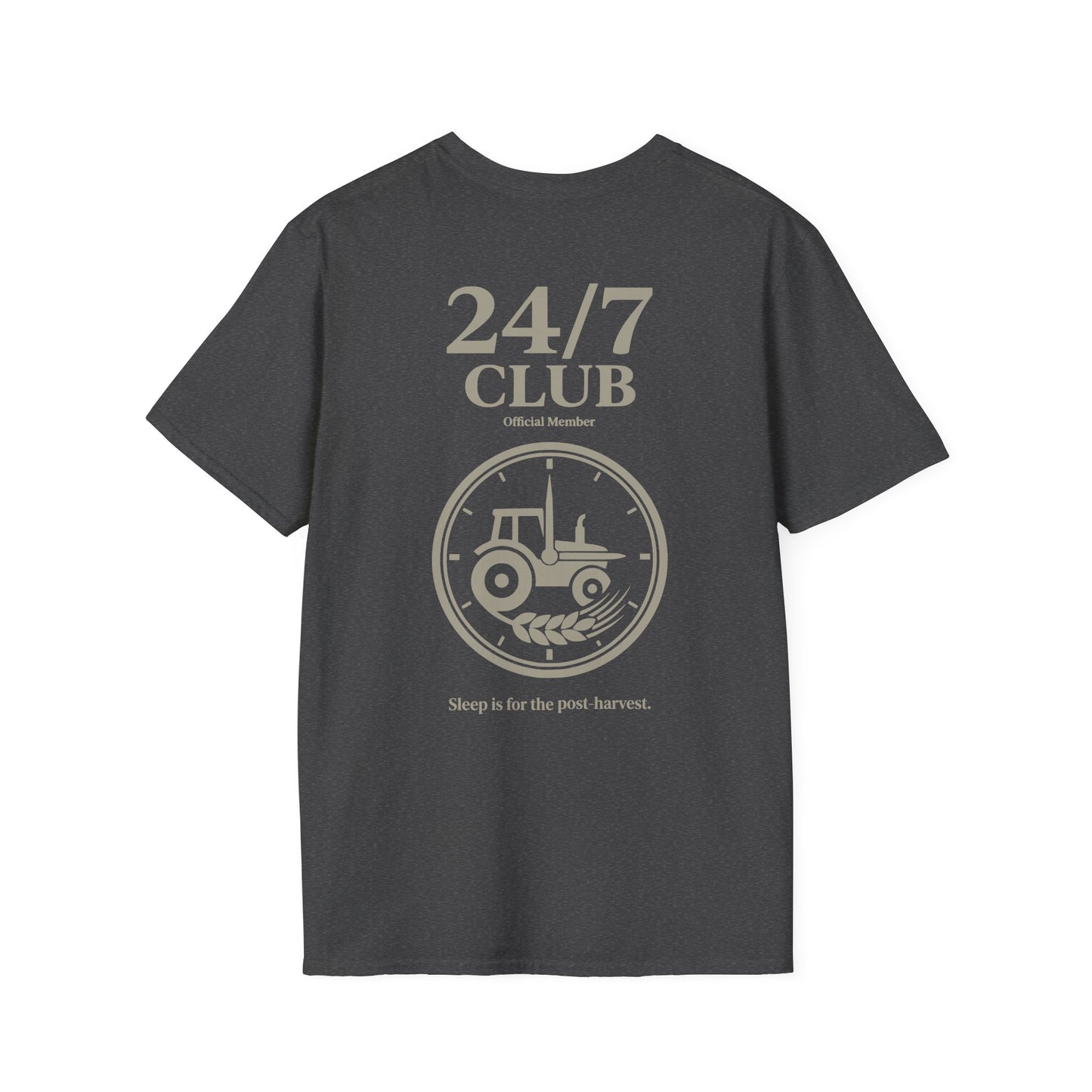 Dunkelgrau meliertes Agrar T-Shirt Sleep is for the post-harvest Backprint.