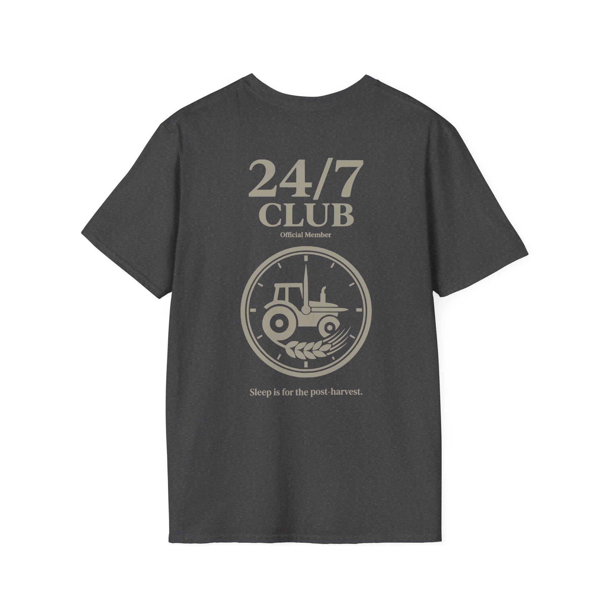 Dunkelgrau meliertes Agrar T-Shirt Sleep is for the post-harvest Backprint.