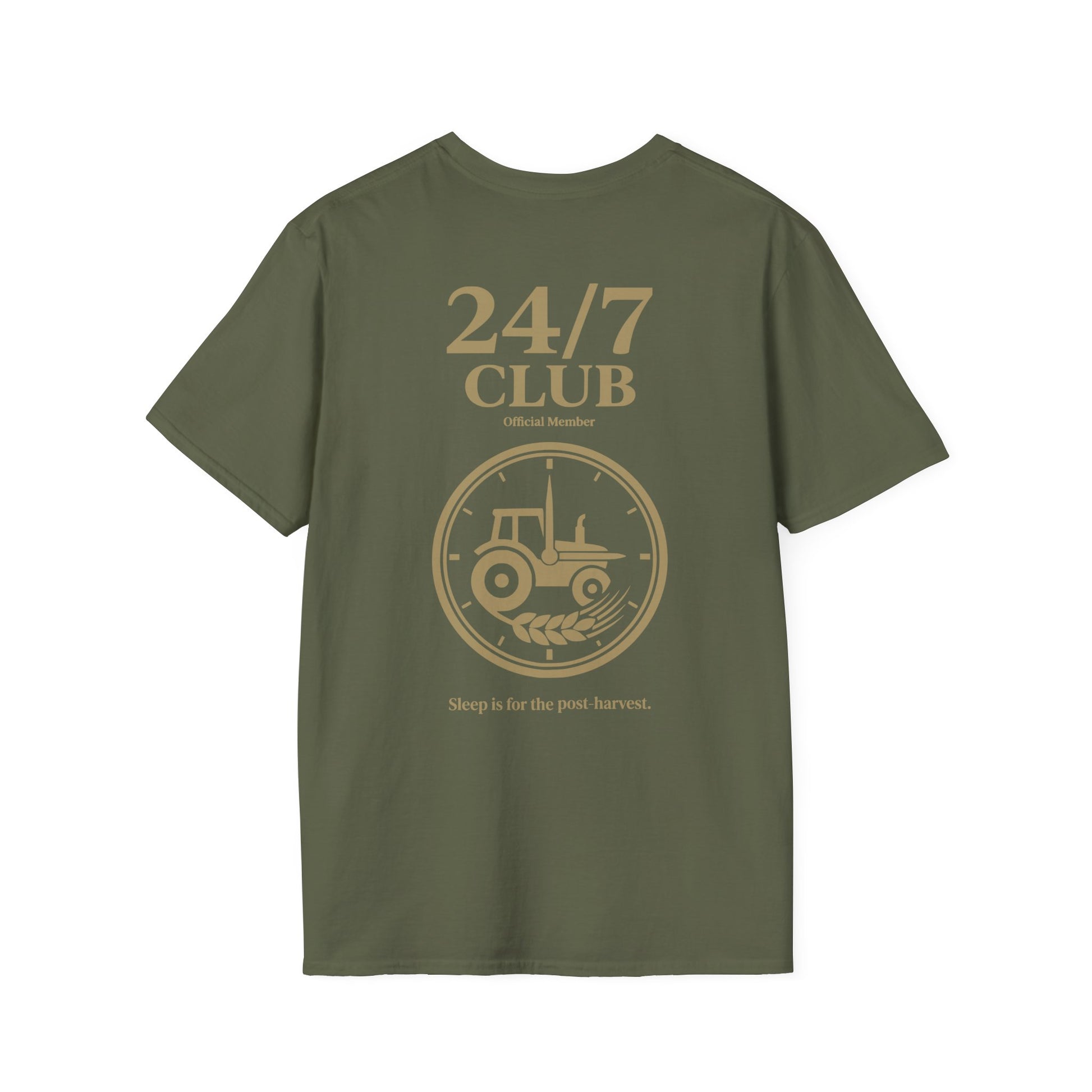 Grünes Arbeitstshirt für heiße Erntetage mit starkem landwirtschaftlichen Statement. 