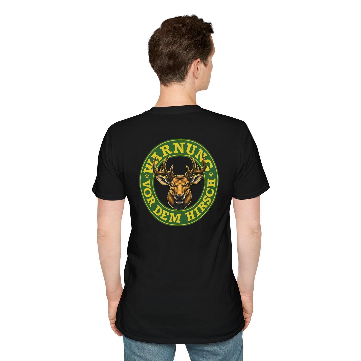 Warnung vor dem Hirsch - Backprint T-Shirt