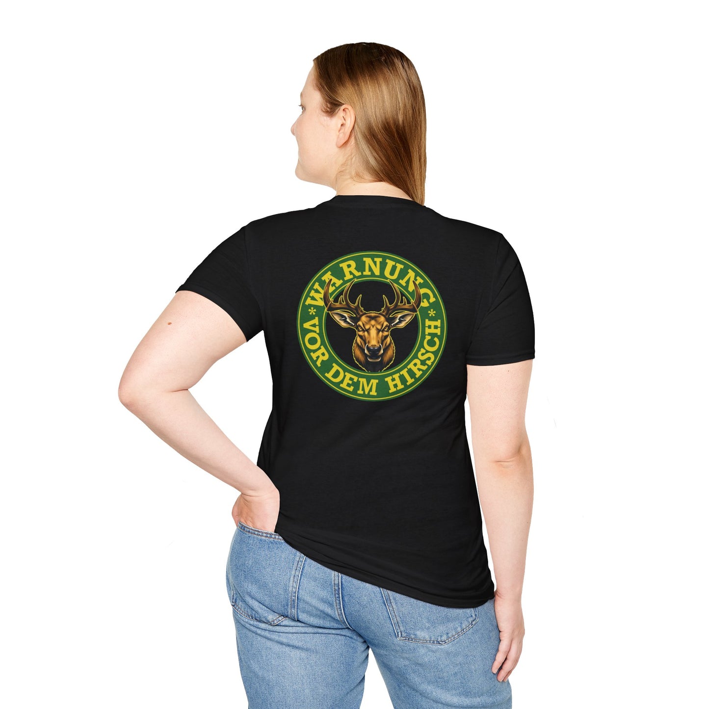 Warnung vor dem Hirsch - Backprint T-Shirt