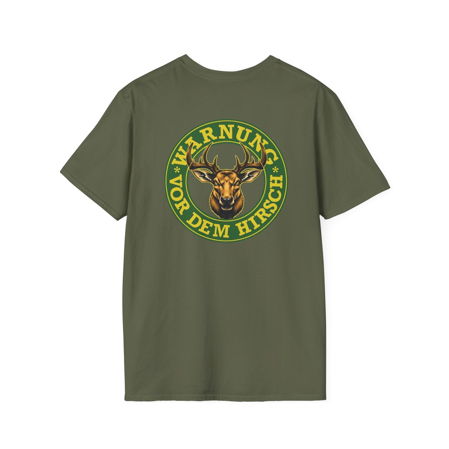 Warnung vor dem Hirsch - Backprint T-Shirt
