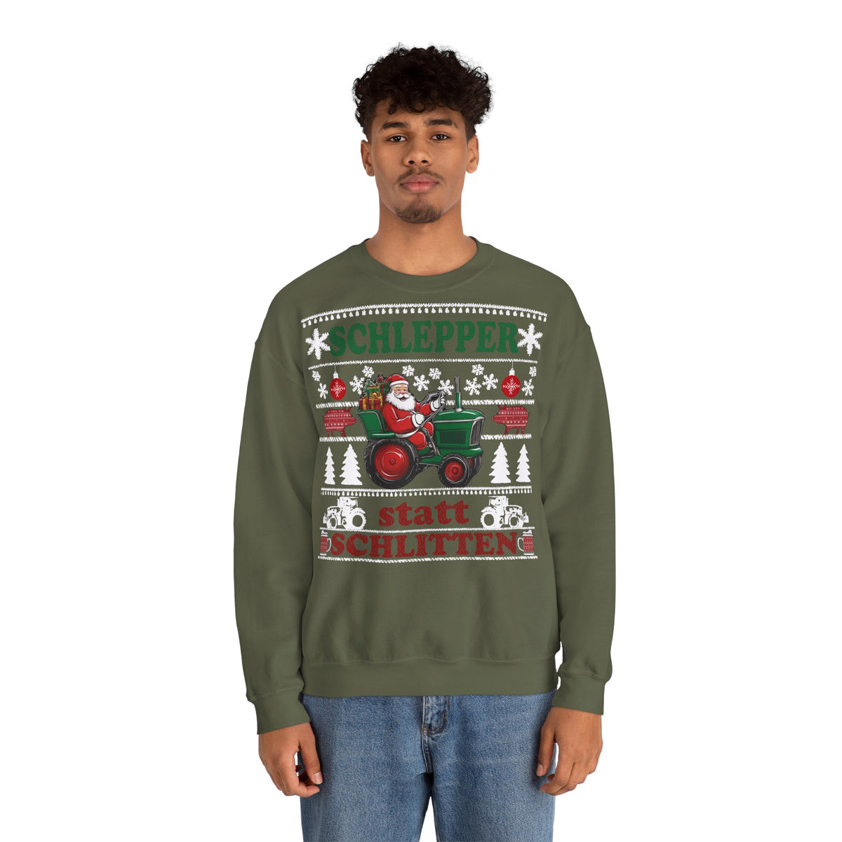 "Schlepper statt Schlitten" Ugly Christmas Sweater