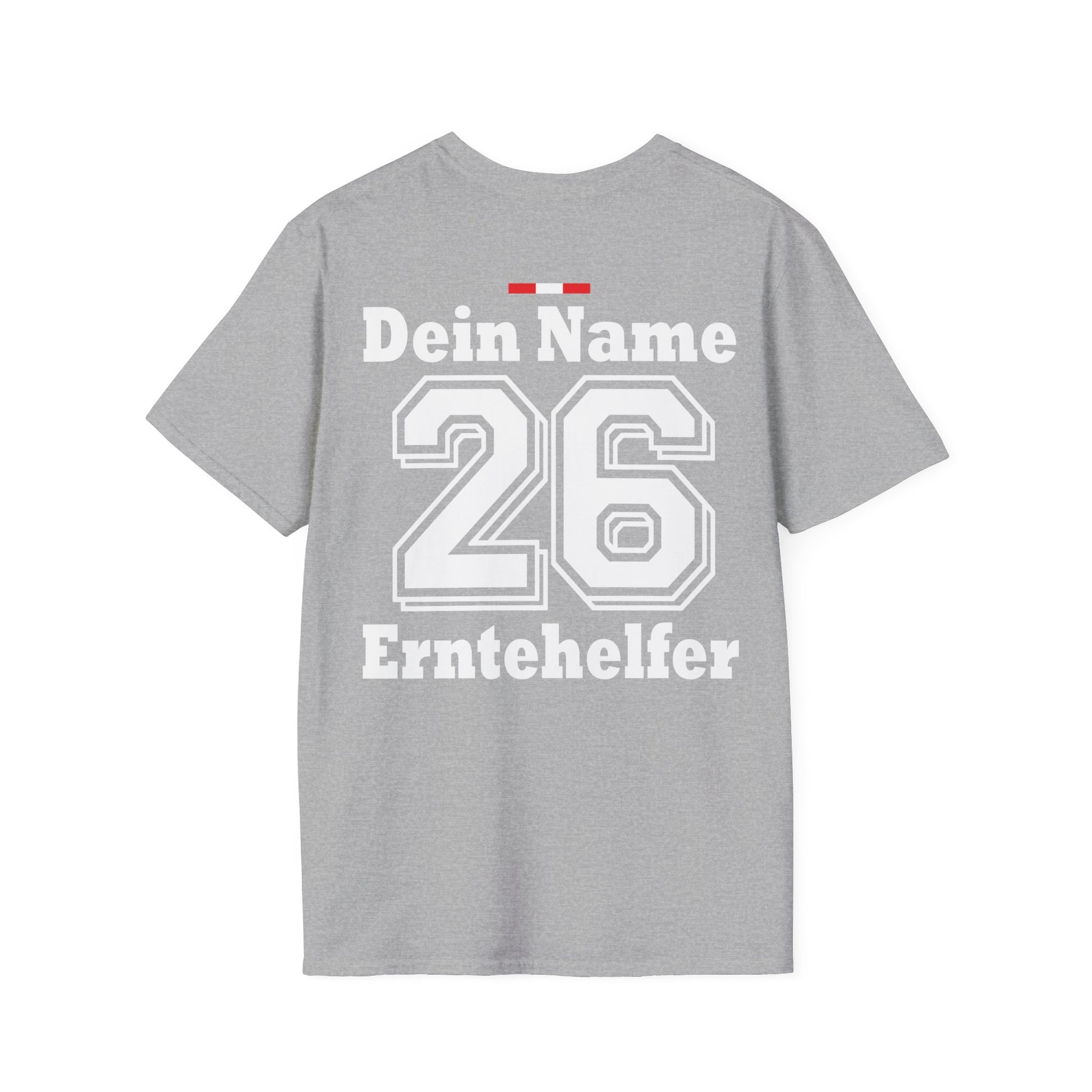 Detail der Personalisierung mit Wunschname und Funktion auf dem Österreich Agrar-Trikot.