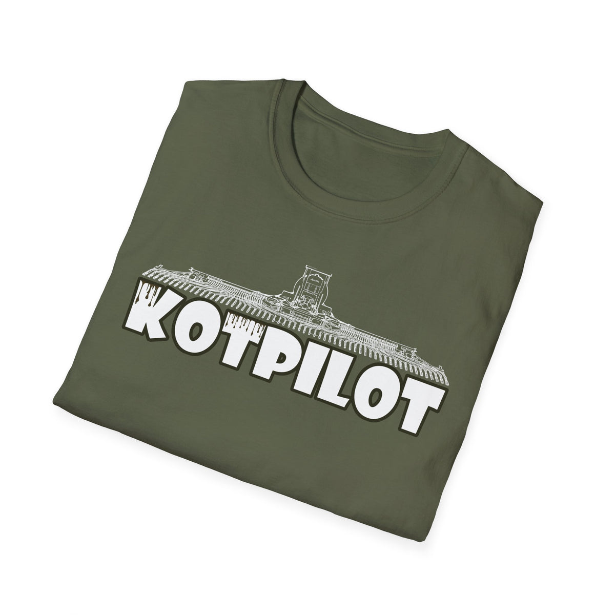Nahaufnahme des Motiv-Drucks Kotpilot für Landwirte