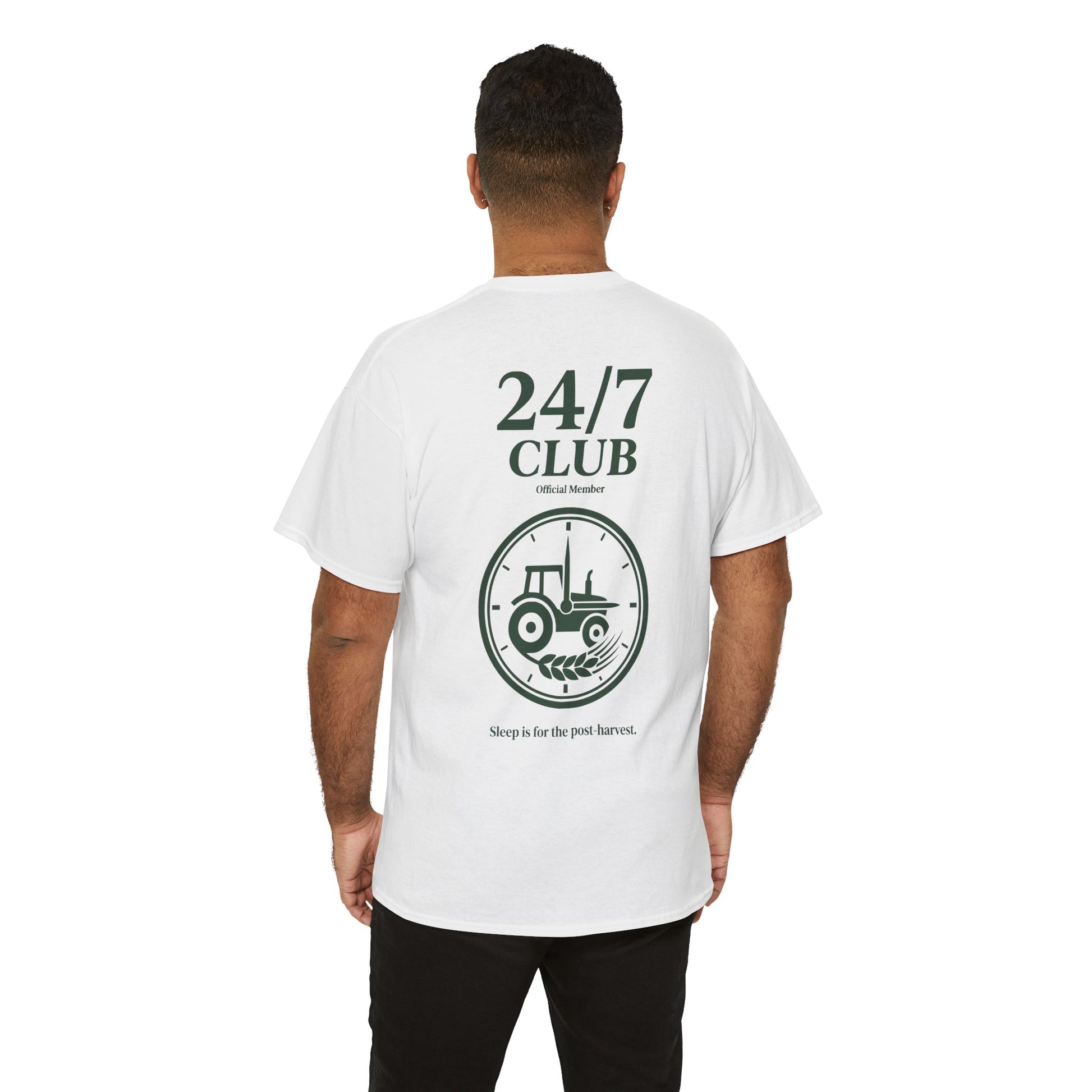 Dorfkind Lifestyle T-Shirt für den Sommer Traktor Uhr Print auf dem Rücken.
