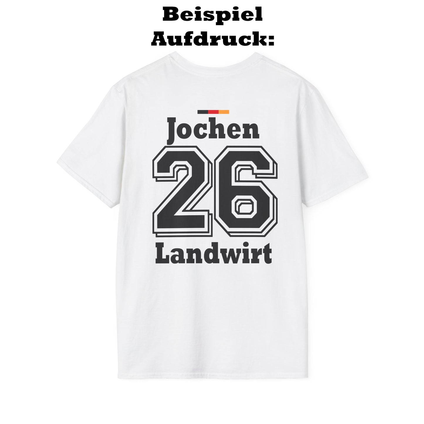 Rückansicht des Erntehelfer Shirts – ideal für Lohnunternehmen und landwirtschaftliche Betriebe.