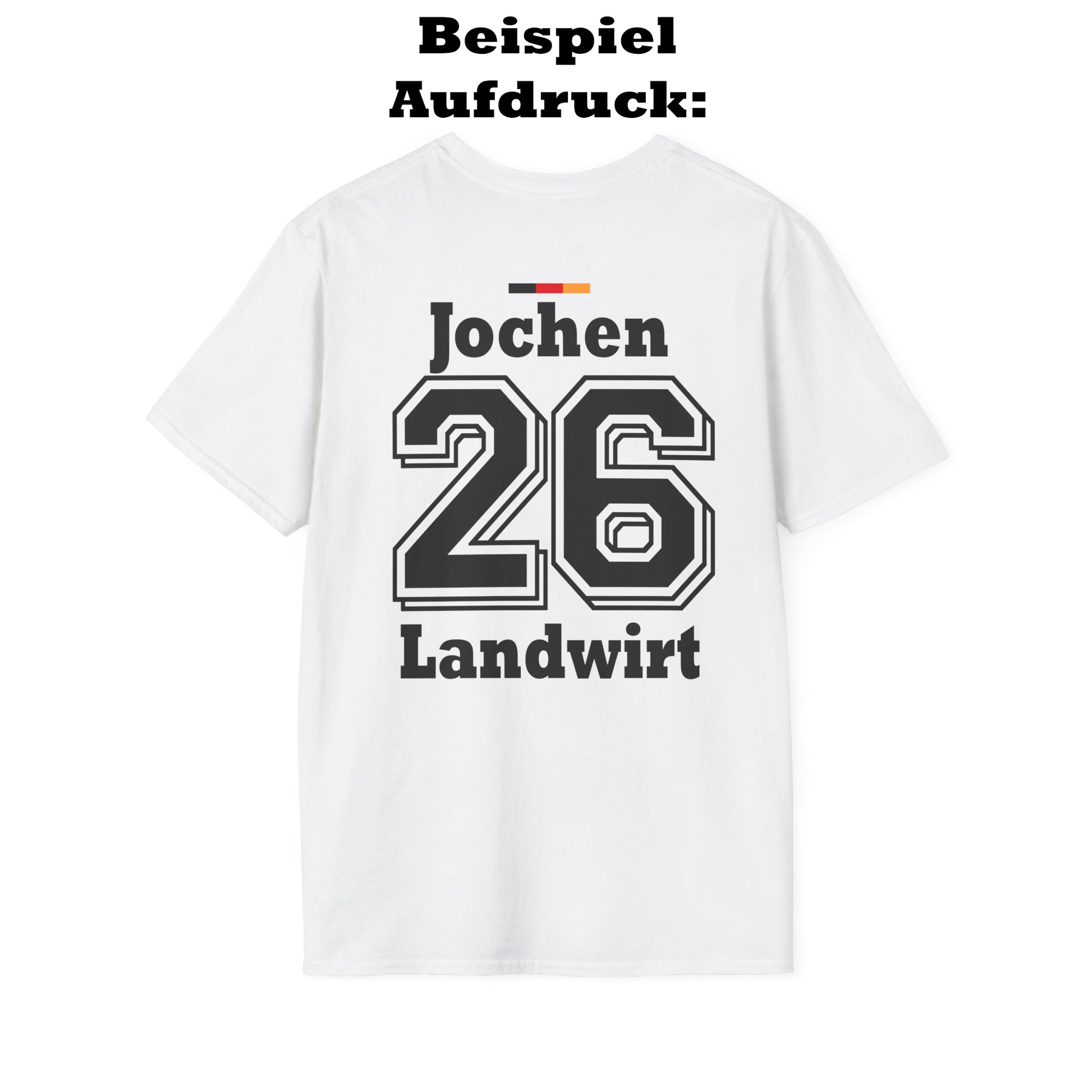 Rückansicht des Erntehelfer Shirts – ideal für Lohnunternehmen und landwirtschaftliche Betriebe.