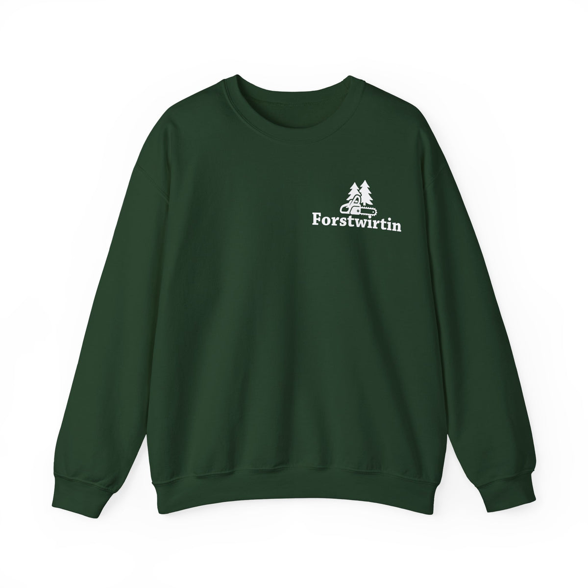 Schlichter Forstwirtin Basic Pulli für Damen mit dezentem Brustdruck