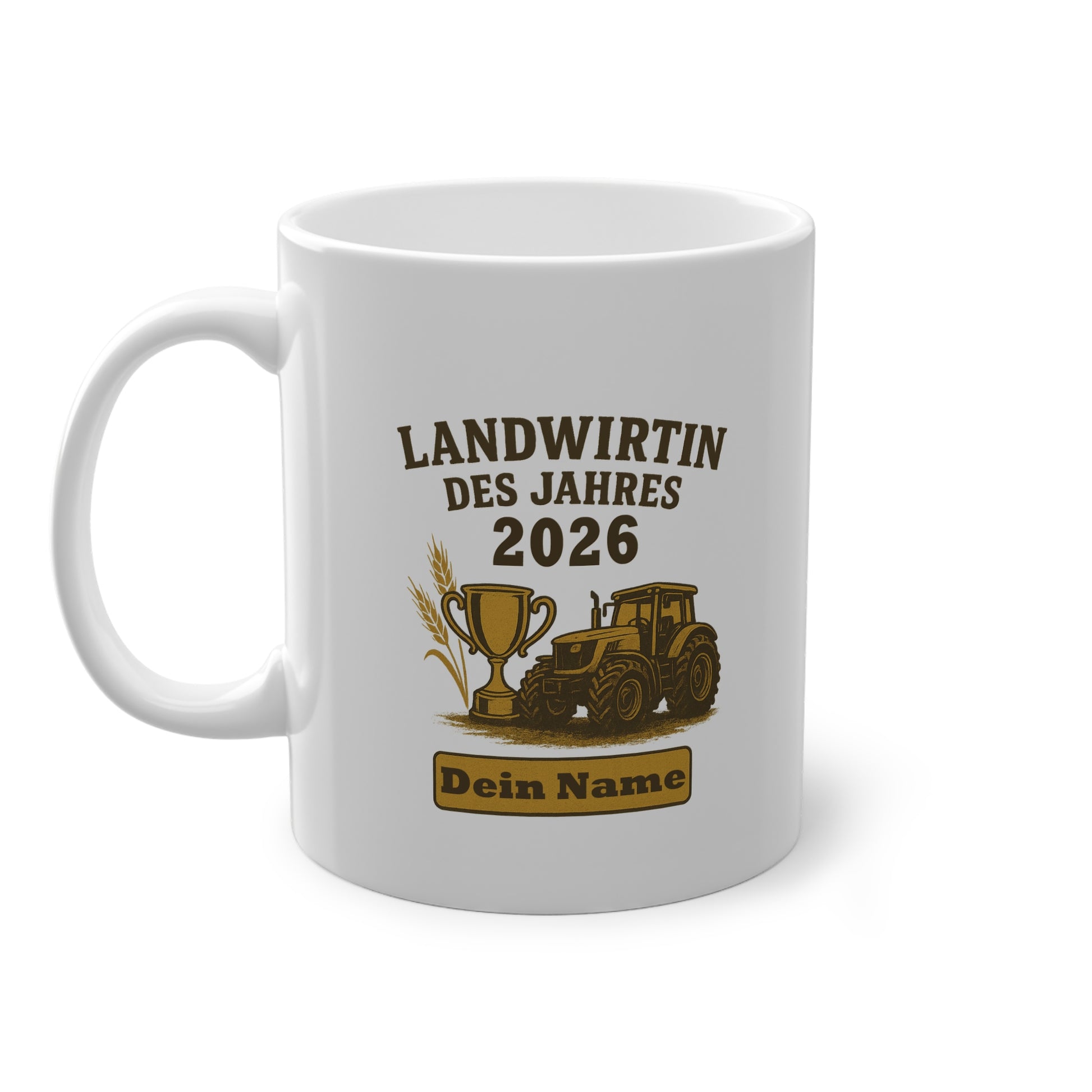 Individuelle Geschenkidee für Bäuerinnen personalisierte Tasse Landwirtin des Jahres.