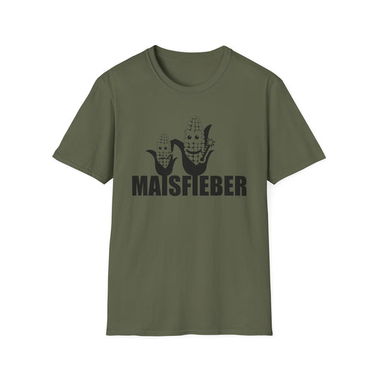 Maisfieber T-Shirt in Gruen mit Maiskolben Motiv fuer Landwirte.