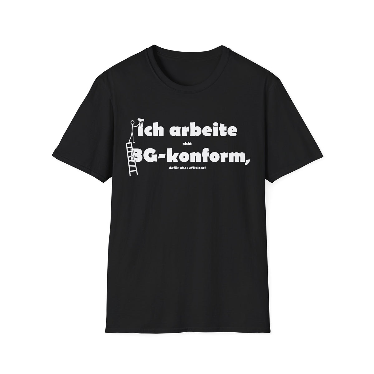 Lustiges T-Shirt mit Aufdruck Ich arbeite BG-konform in Schwarz