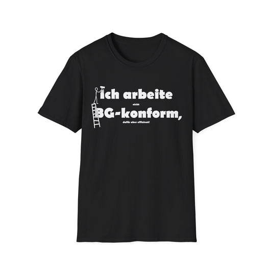 Lustiges T-Shirt mit Aufdruck Ich arbeite BG-konform in Schwarz