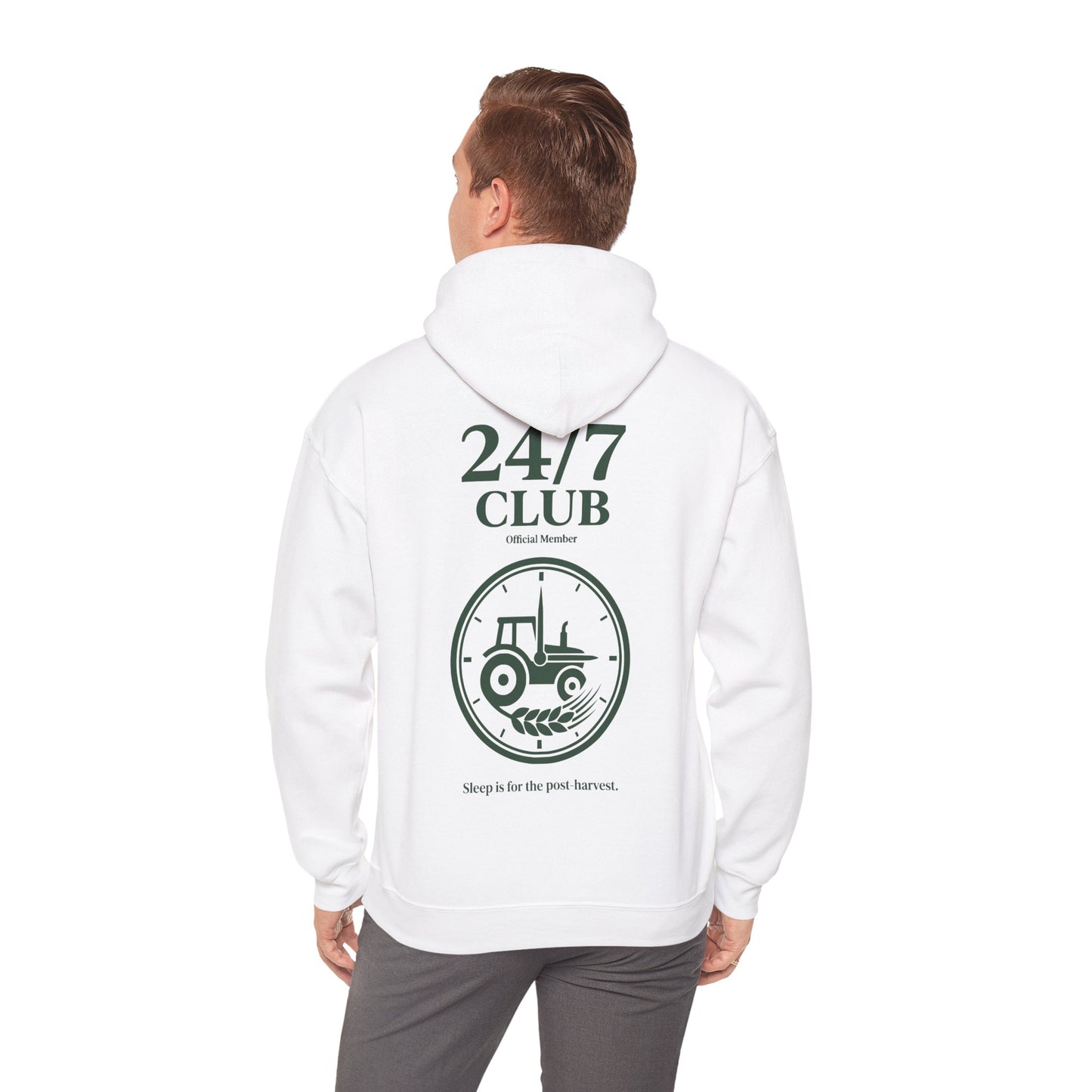 Warmer Schlepper Fahrer Hoodie für lange Nächte beim Maishäckseln und Dreschen.