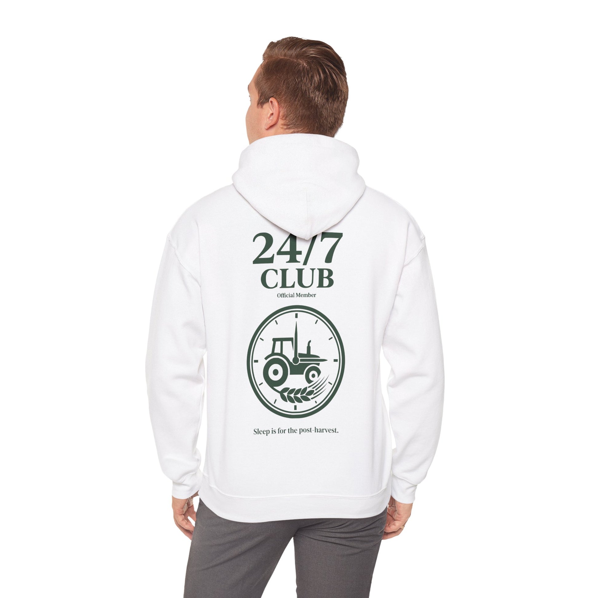 Warmer Schlepper Fahrer Hoodie für lange Nächte beim Maishäckseln und Dreschen.